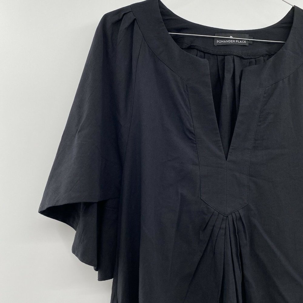 Pomander Place Tuckernuck Women's Black Finley Flutter Sleeve Dress Linen sz XS - Picture 5 of 7